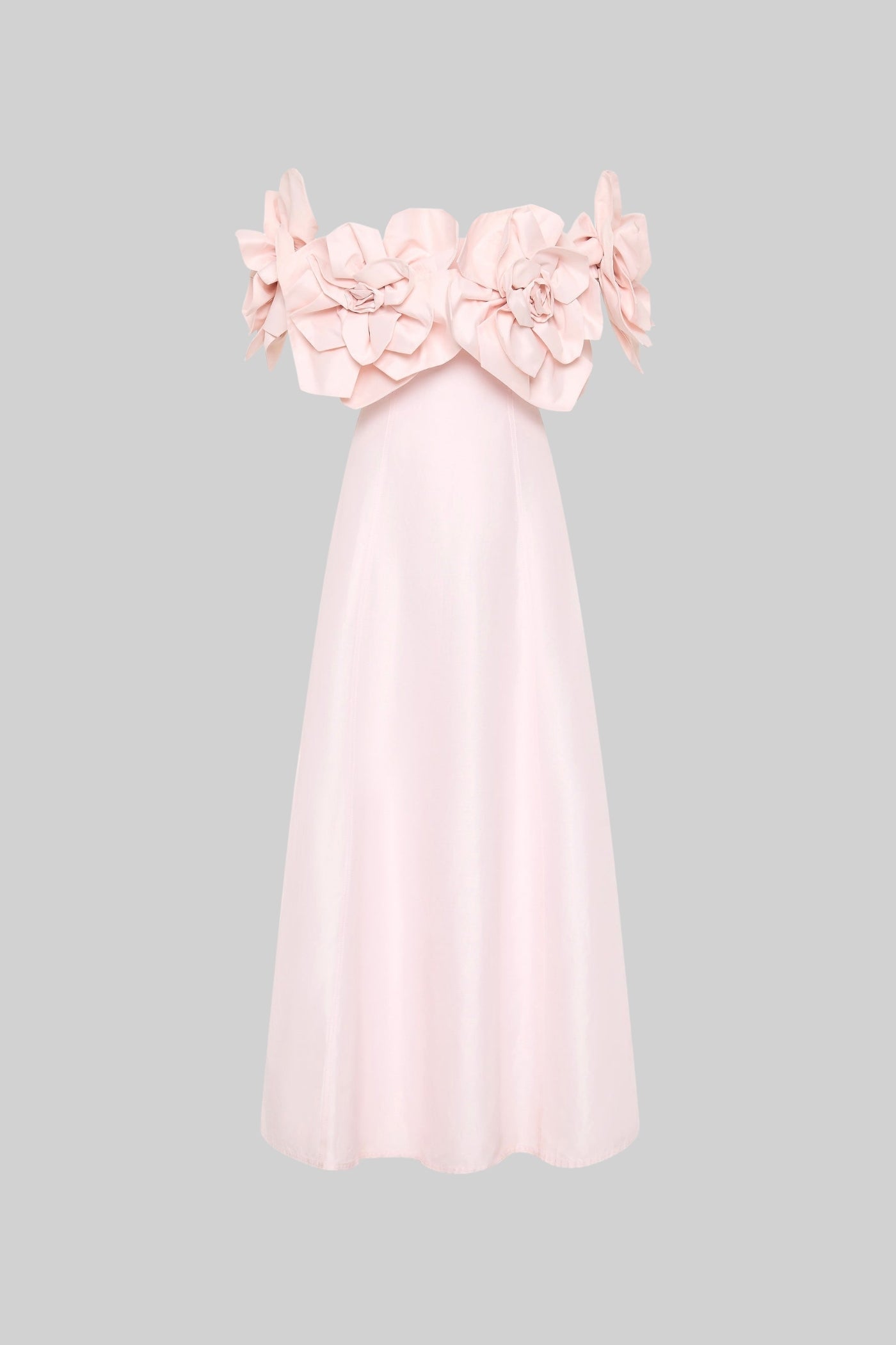 Sukienka Midi Off-Shoulder z Dużymi Kwiatowymi Akcentami z Tkaniny