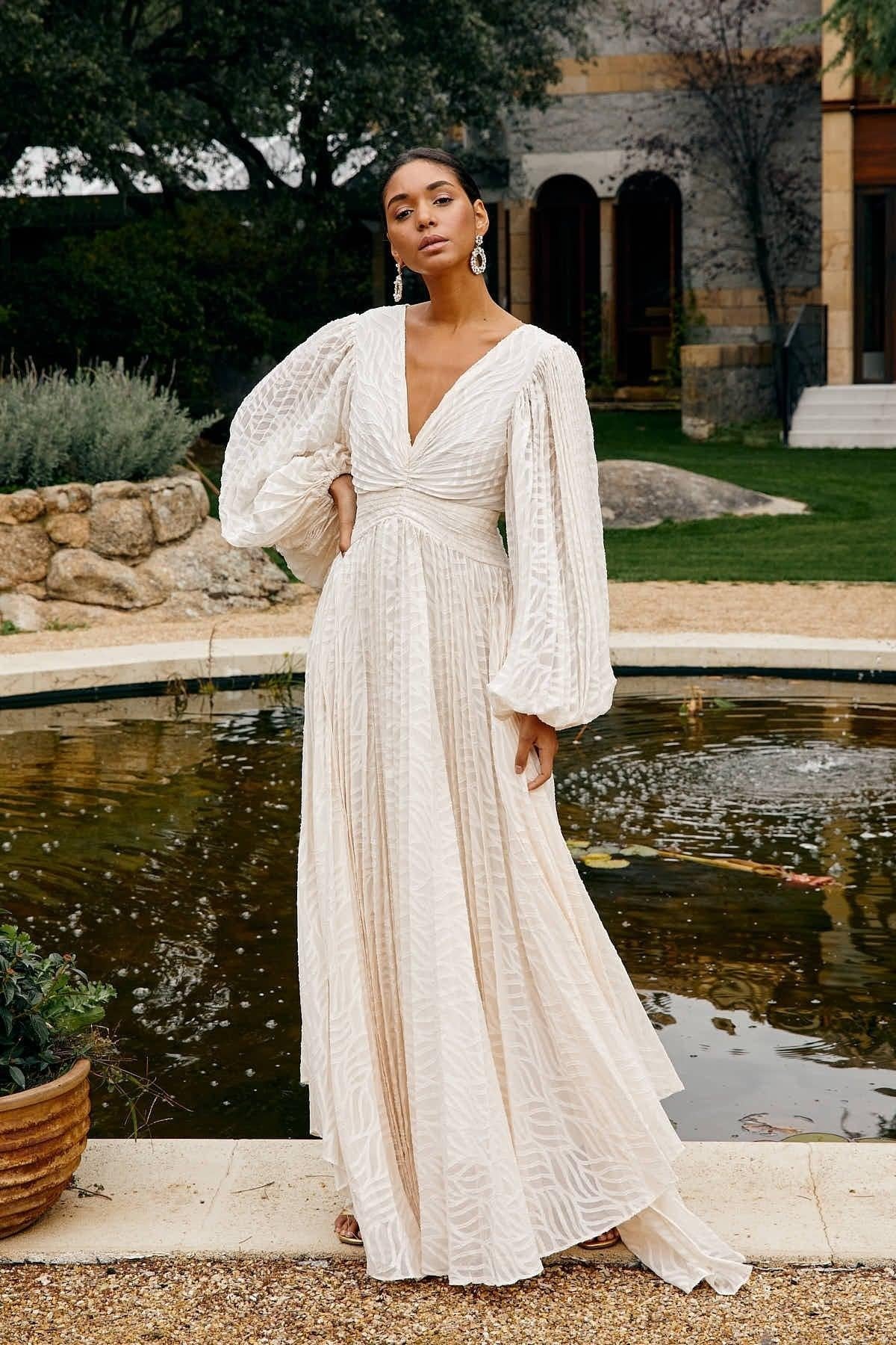 Allegory Elsa Kremowa Sukienka Maxi