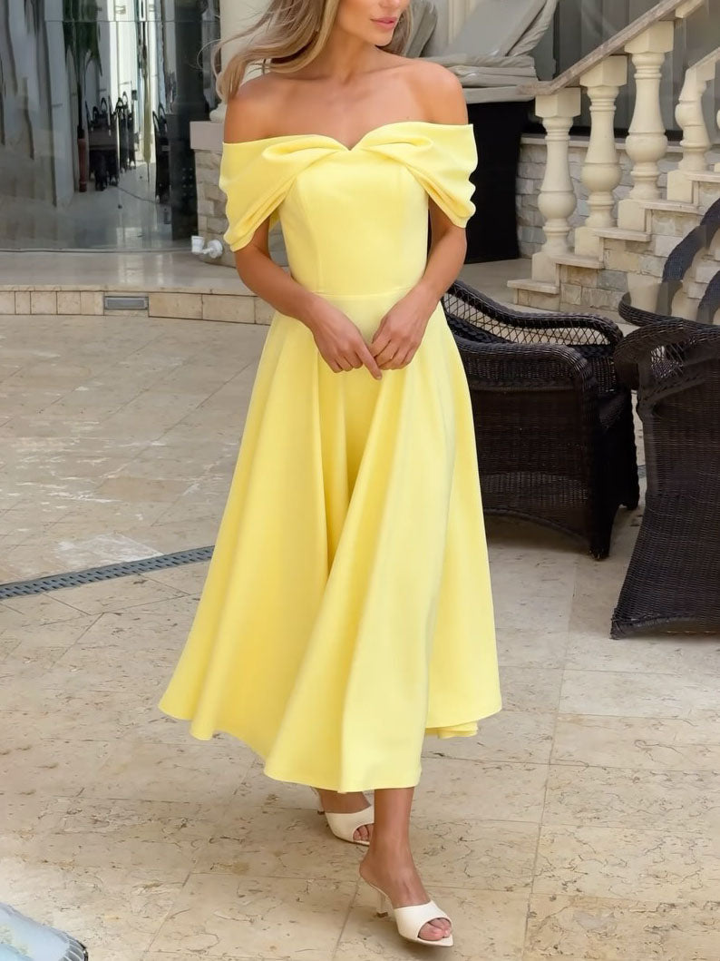 Elegancka Sukienka Maxi z Odkrytymi Ramionami