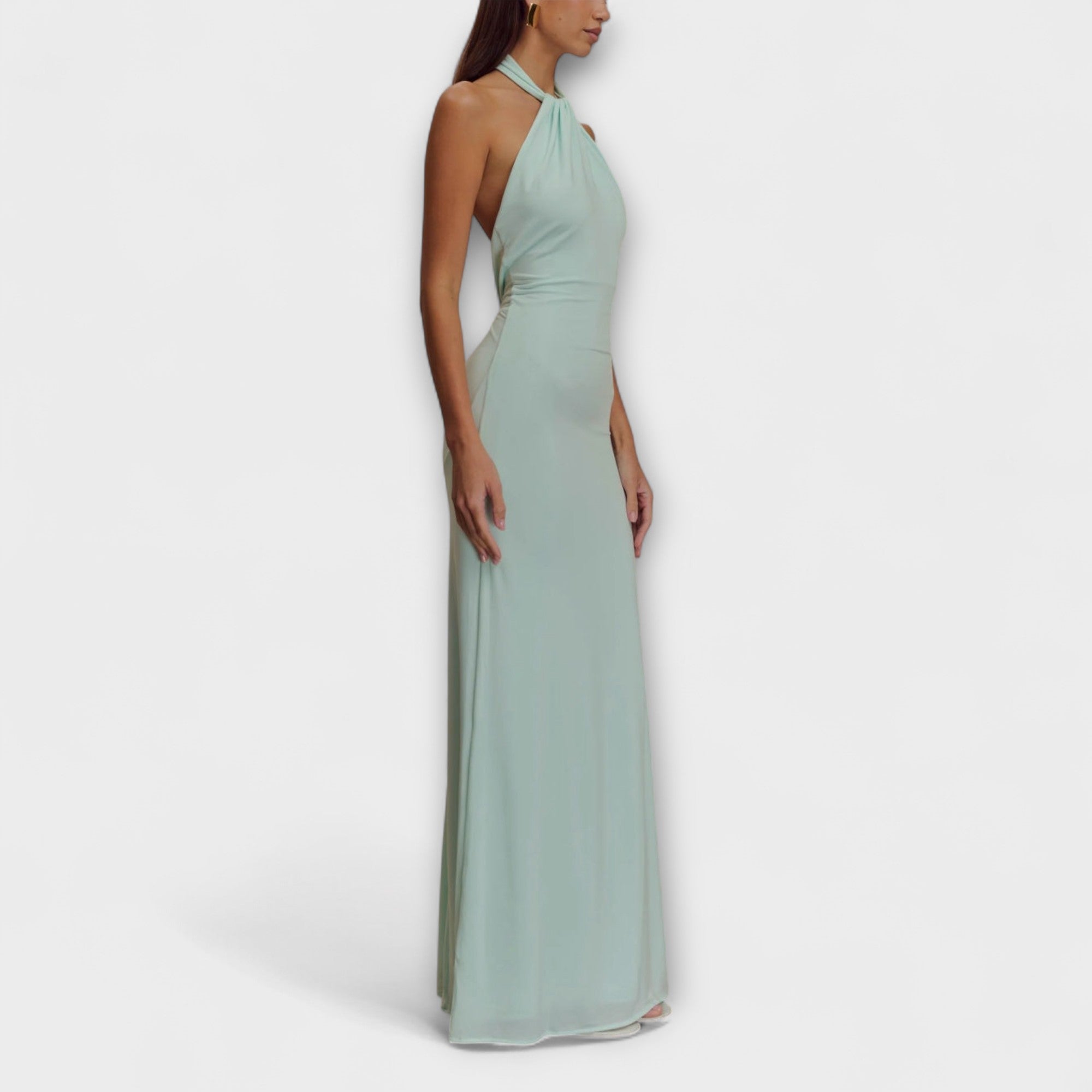 Laguna | Maxi Slinky Sukienka z Dekoltem Halter