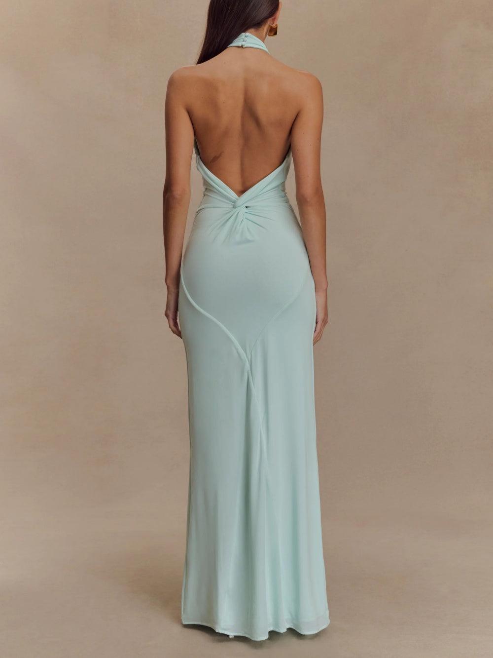 Sukienka Maxi Slinky Halter - Laguna