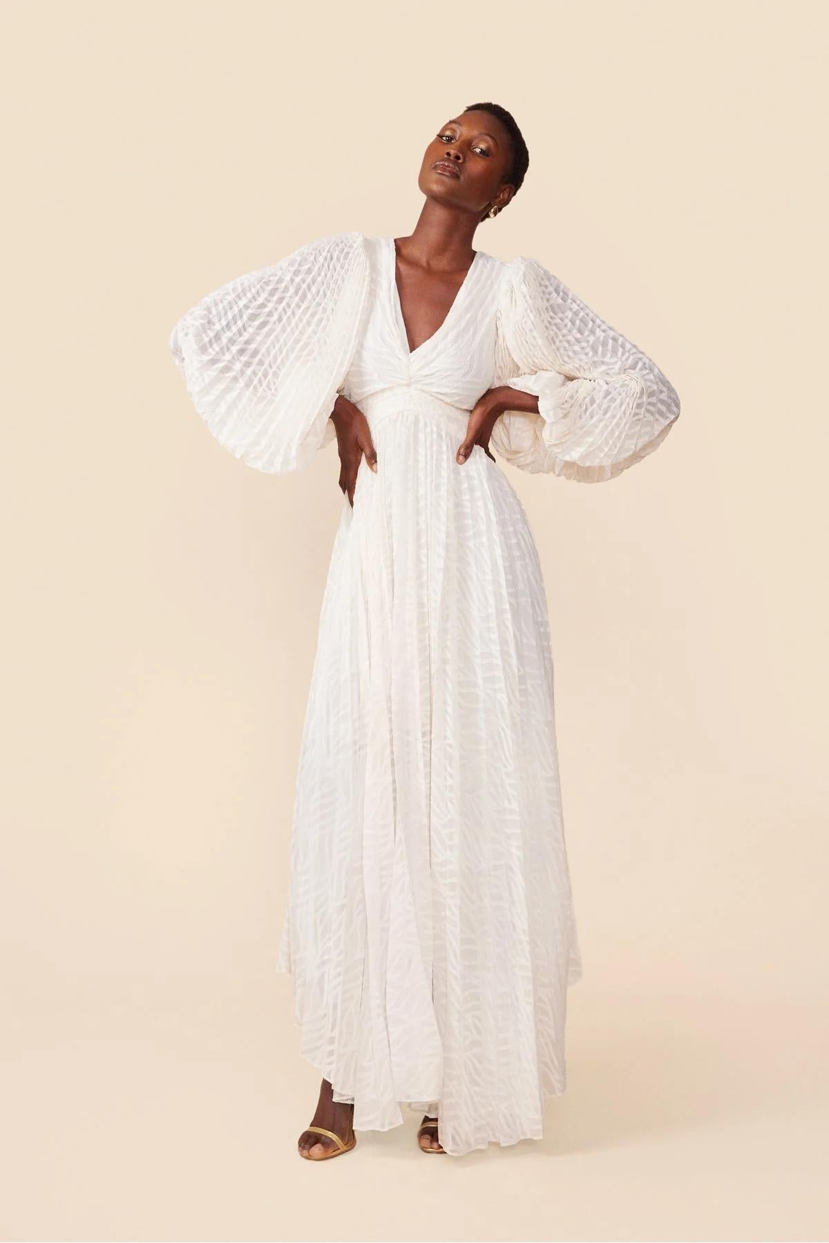 Allegory Elsa Kremowa Sukienka Maxi
