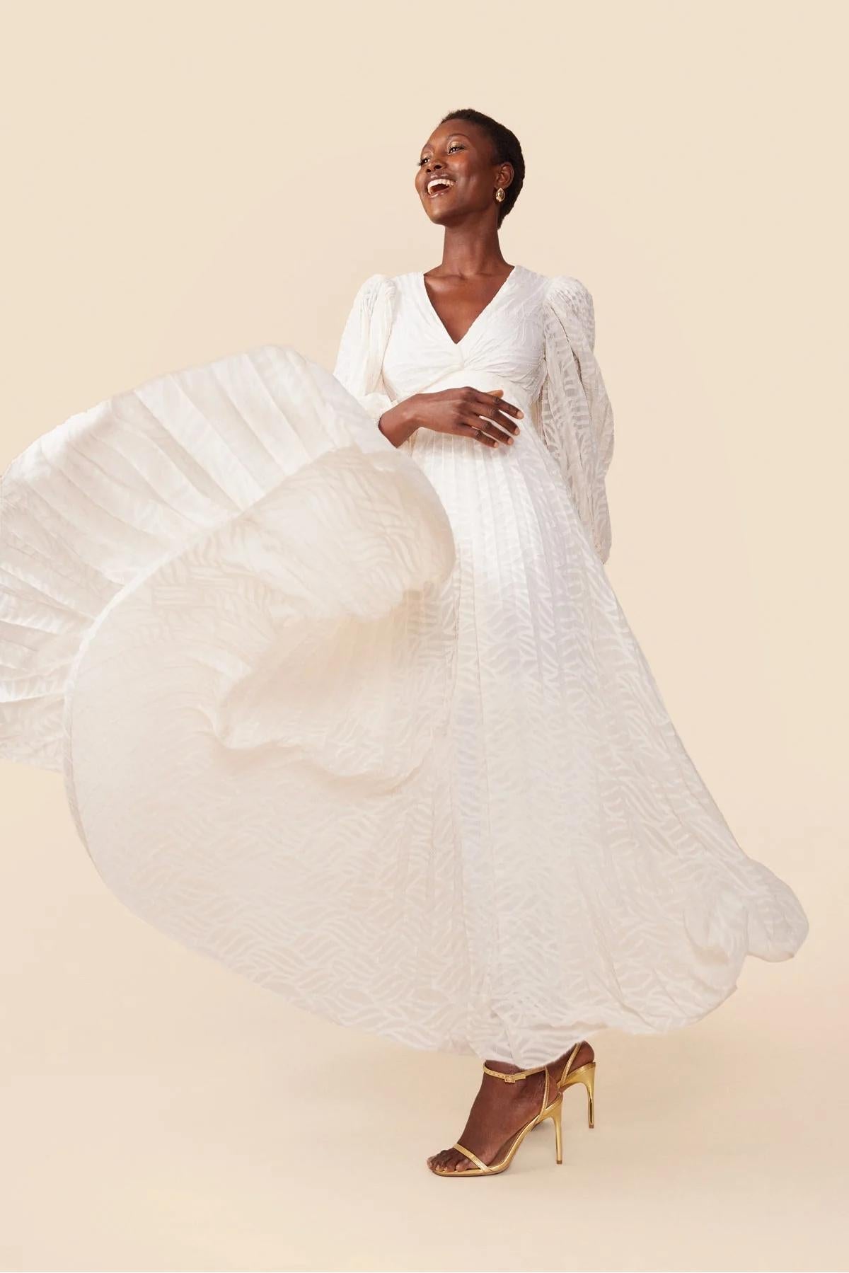 Allegory Elsa Kremowa Sukienka Maxi