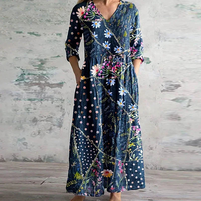 Zélina | Sukienka Patchwork Kwiatowa