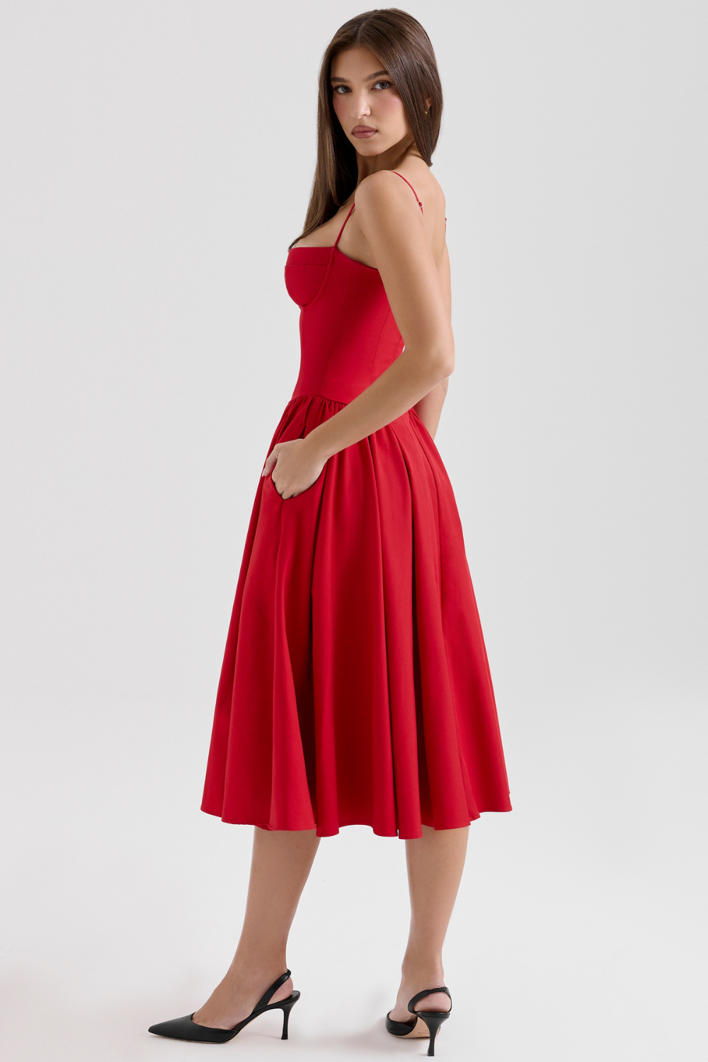 Celine | Sukienka Midi z Gorsetem