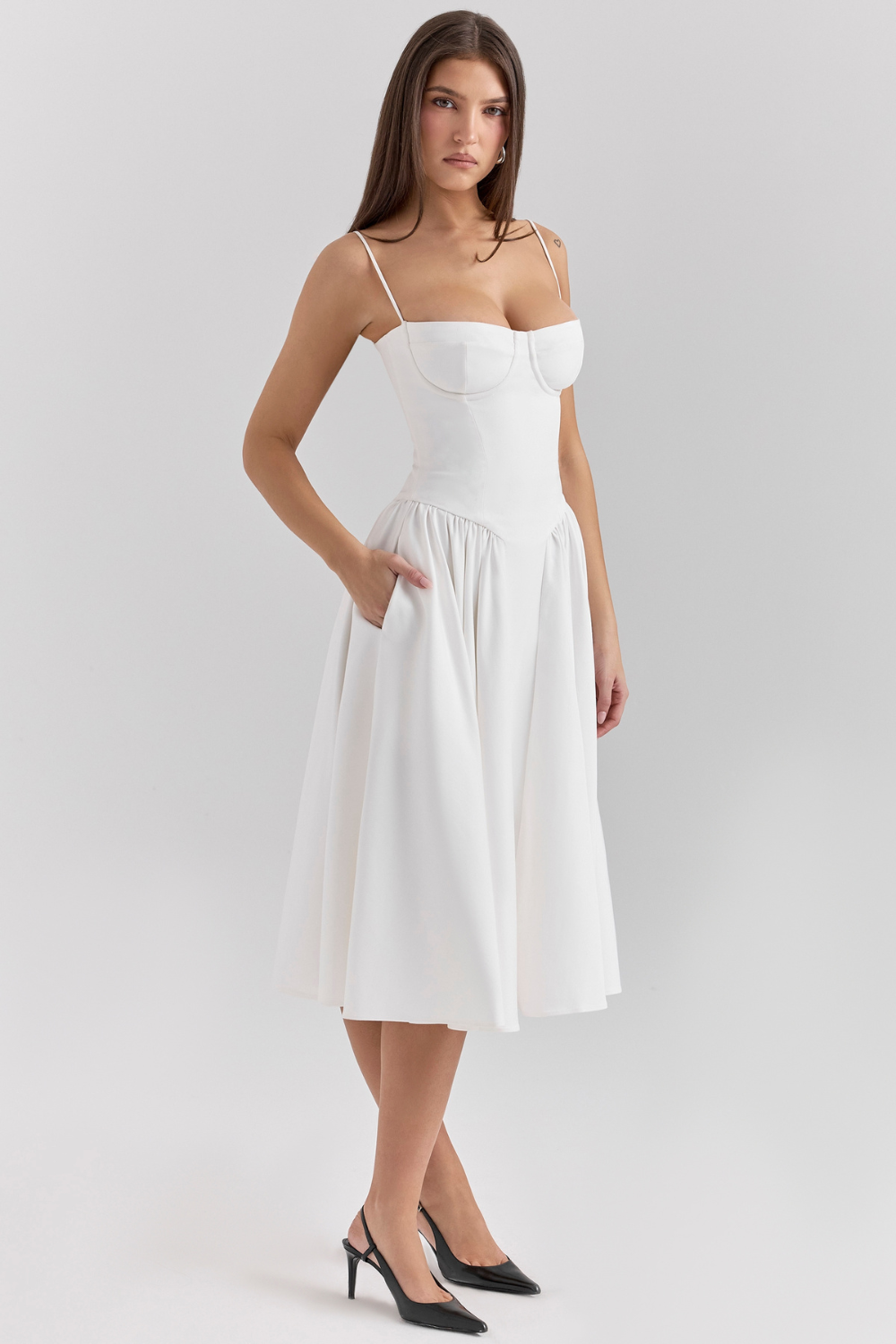 Celine | Sukienka Midi z Gorsetem