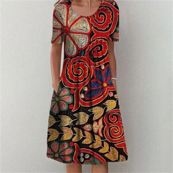 Louna | Sukienka Patchwork Nowoczesna
