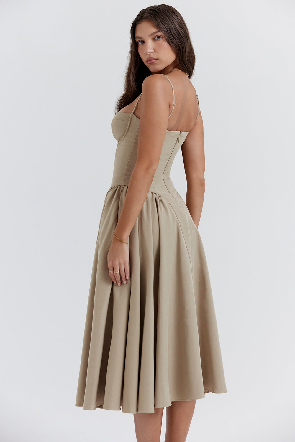 Celine | Sukienka Midi z Gorsetem