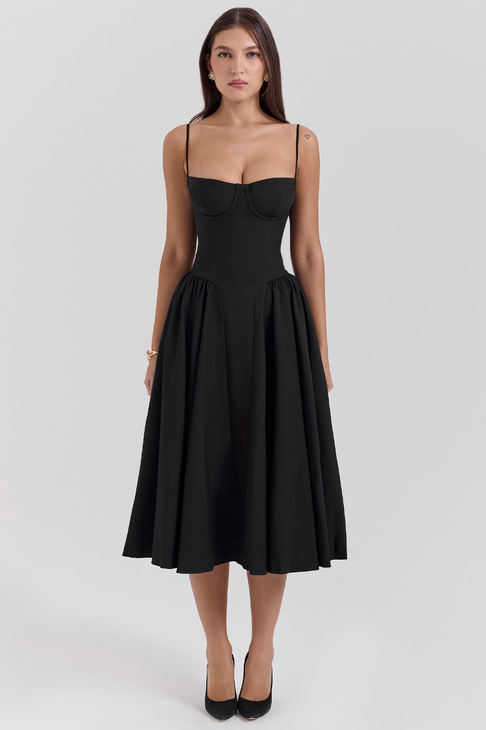 Celine | Sukienka Midi z Gorsetem