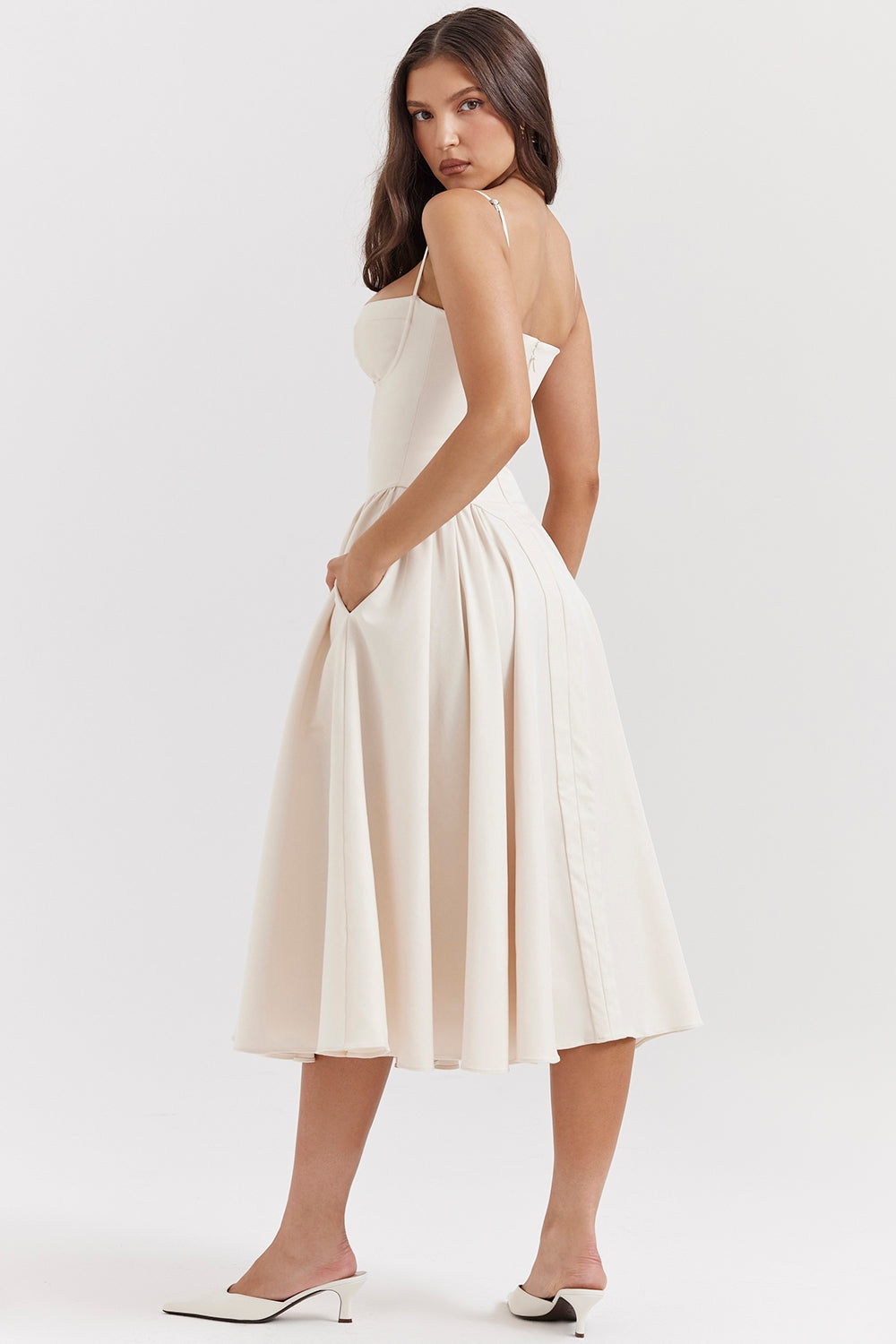 Celine | Sukienka Midi z Gorsetem