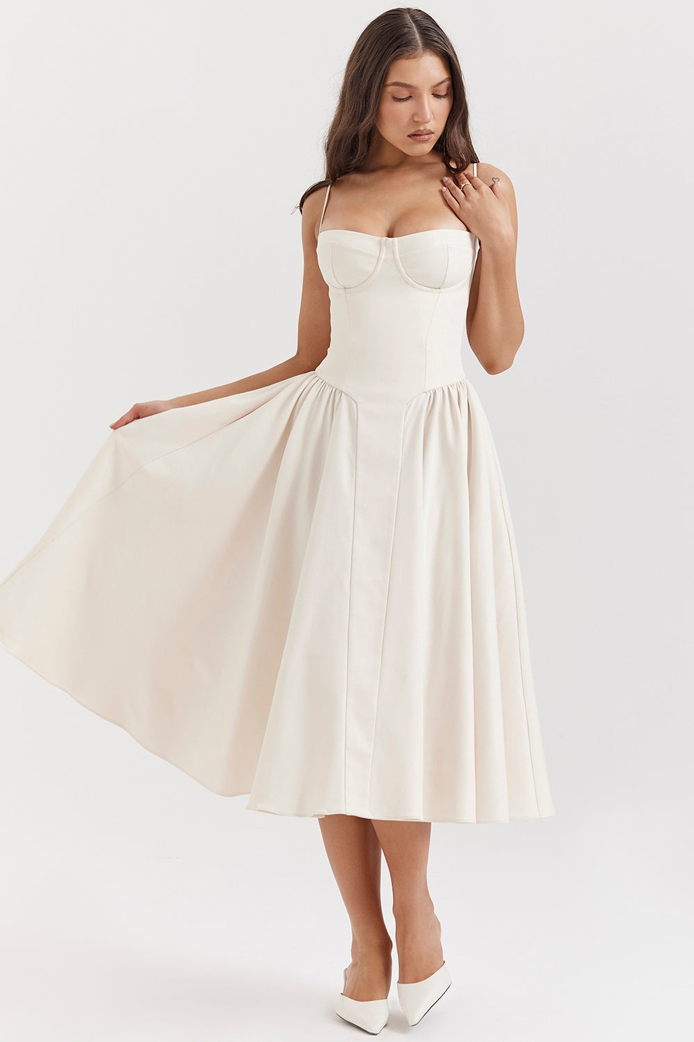 Celine | Sukienka Midi z Gorsetem