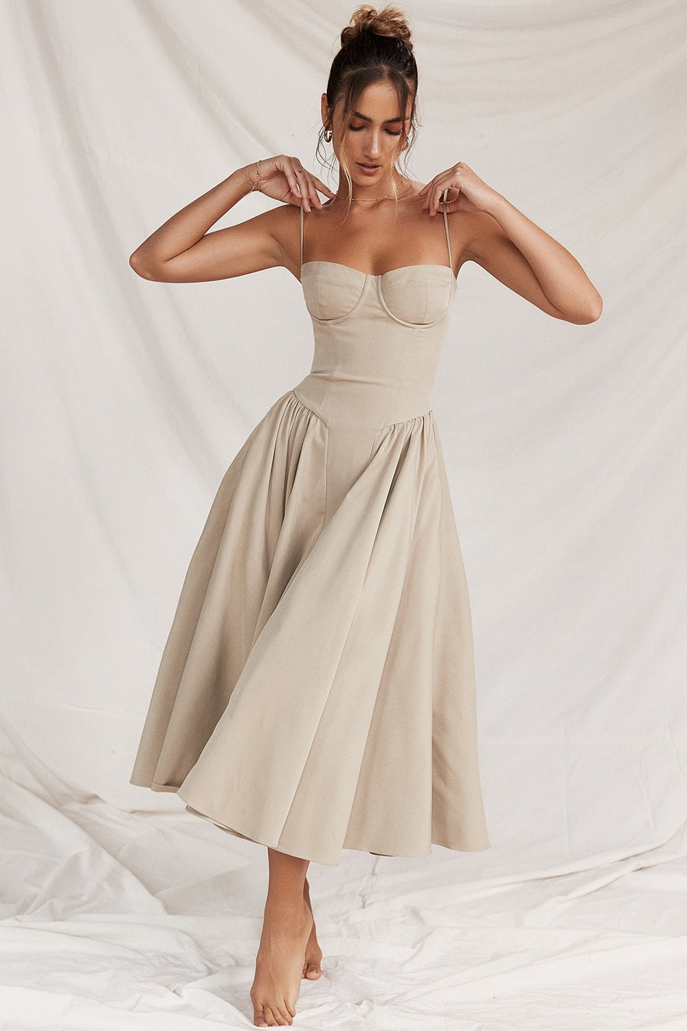 Celine | Sukienka Midi z Gorsetem