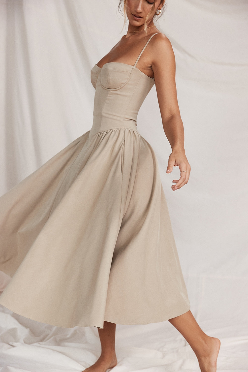 Celine | Sukienka Midi z Gorsetem