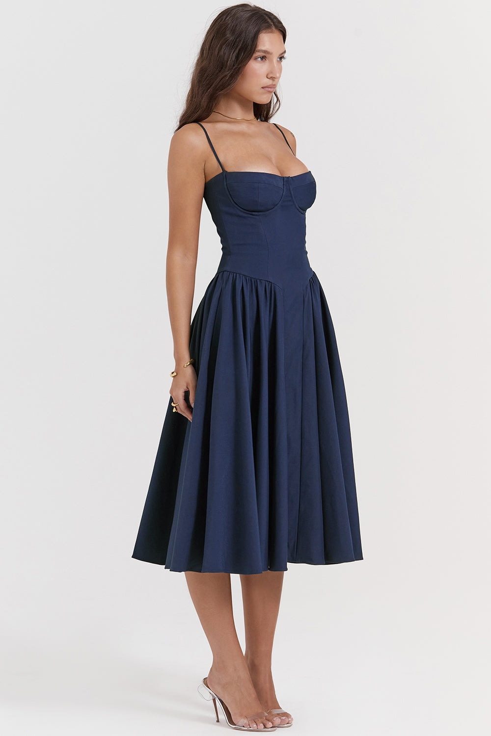 Celine | Sukienka Midi z Gorsetem