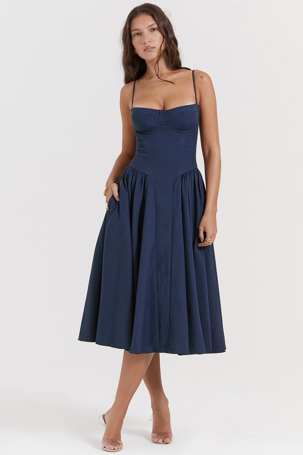 Celine | Sukienka Midi z Gorsetem