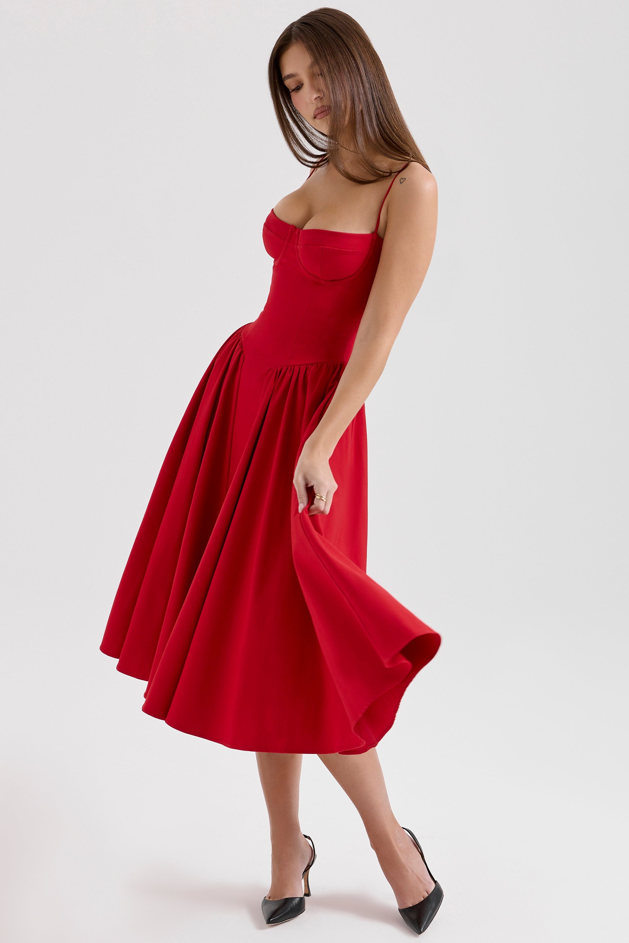 Celine | Sukienka Midi z Gorsetem
