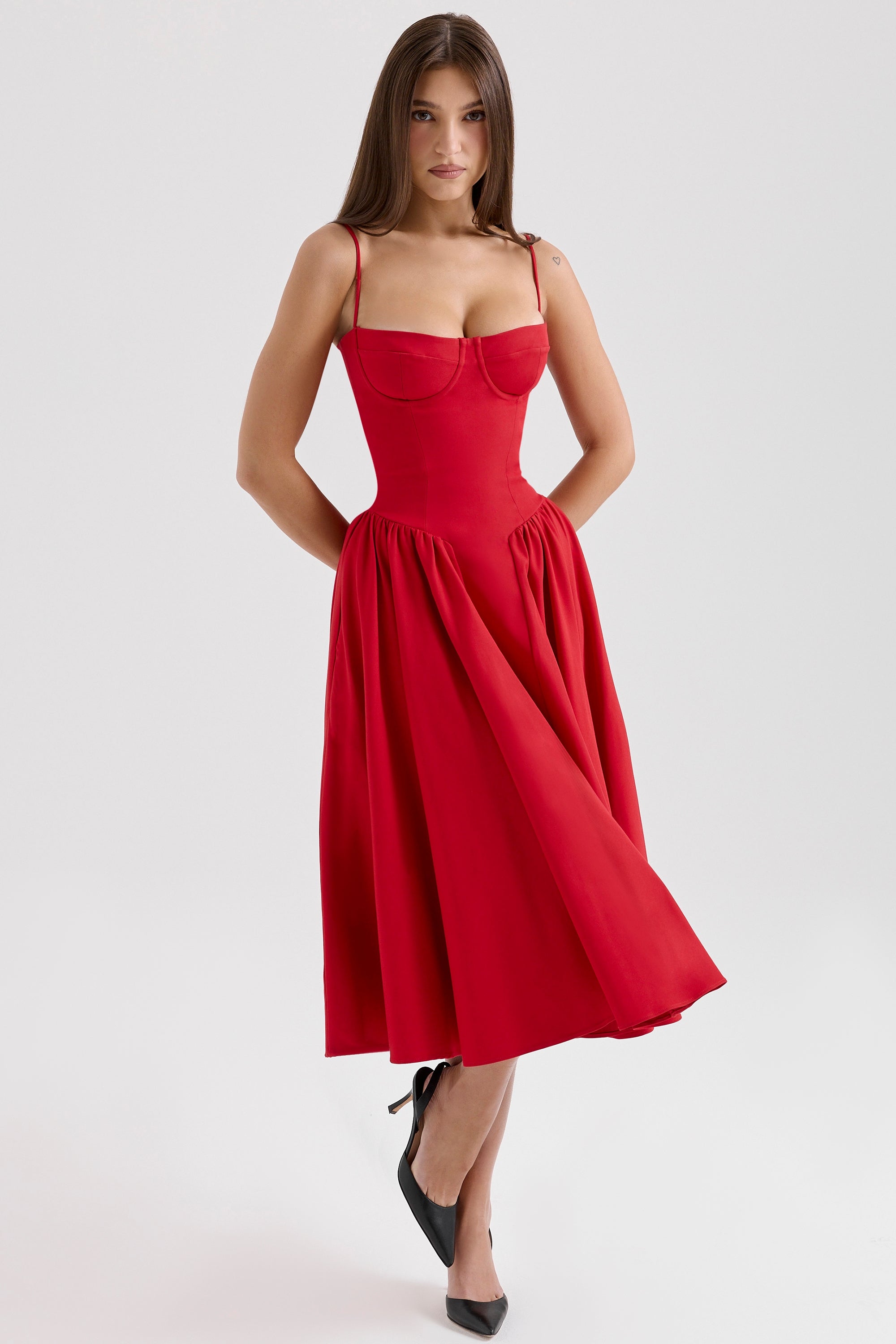 Celine | Sukienka Midi z Gorsetem