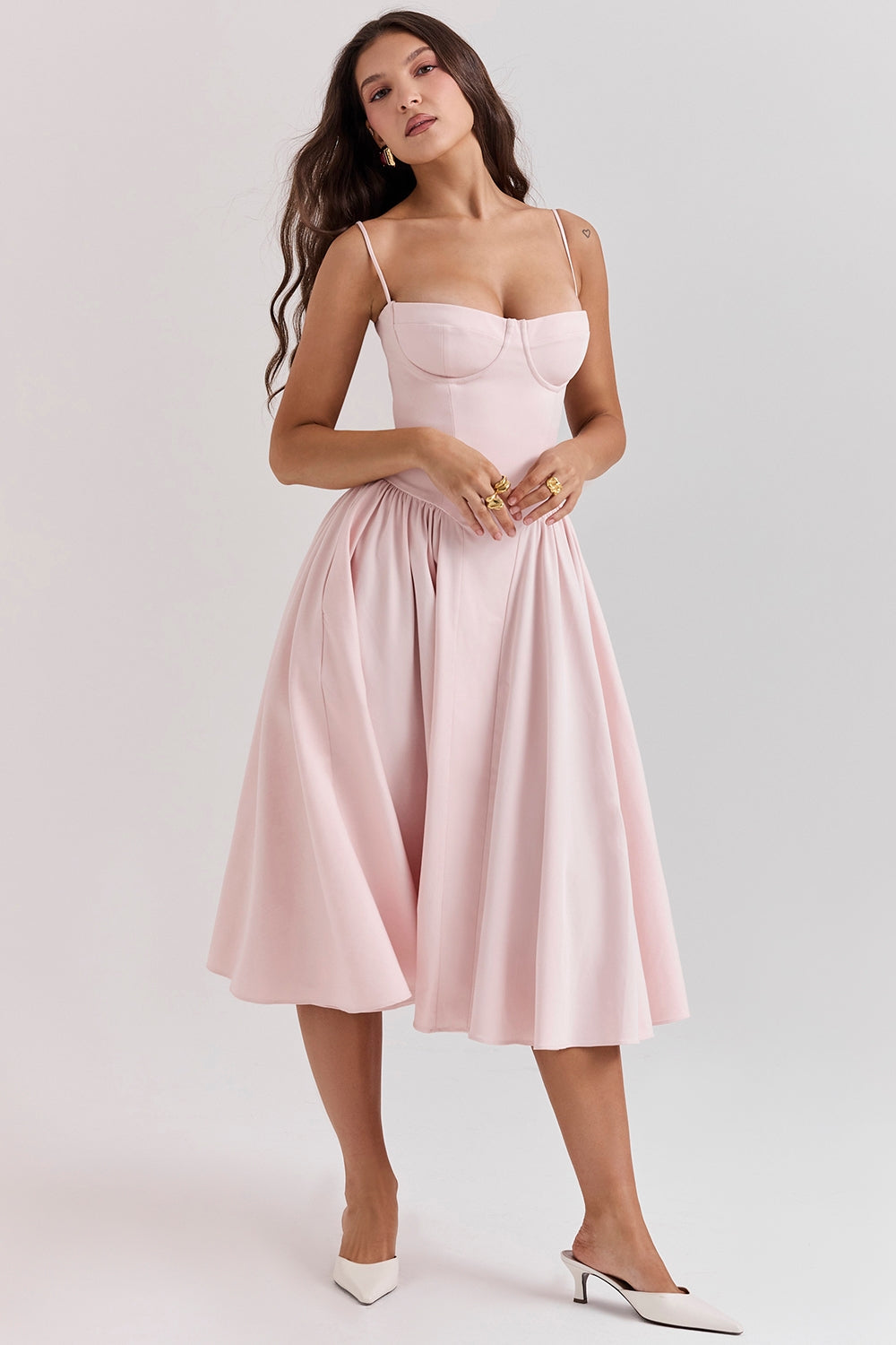 Celine | Sukienka Midi z Gorsetem