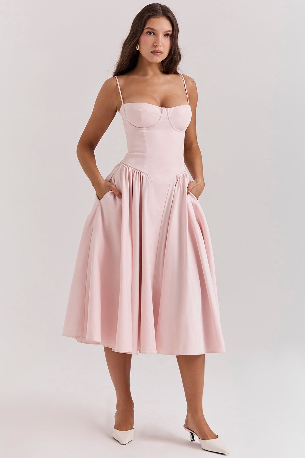 Celine | Sukienka Midi z Gorsetem