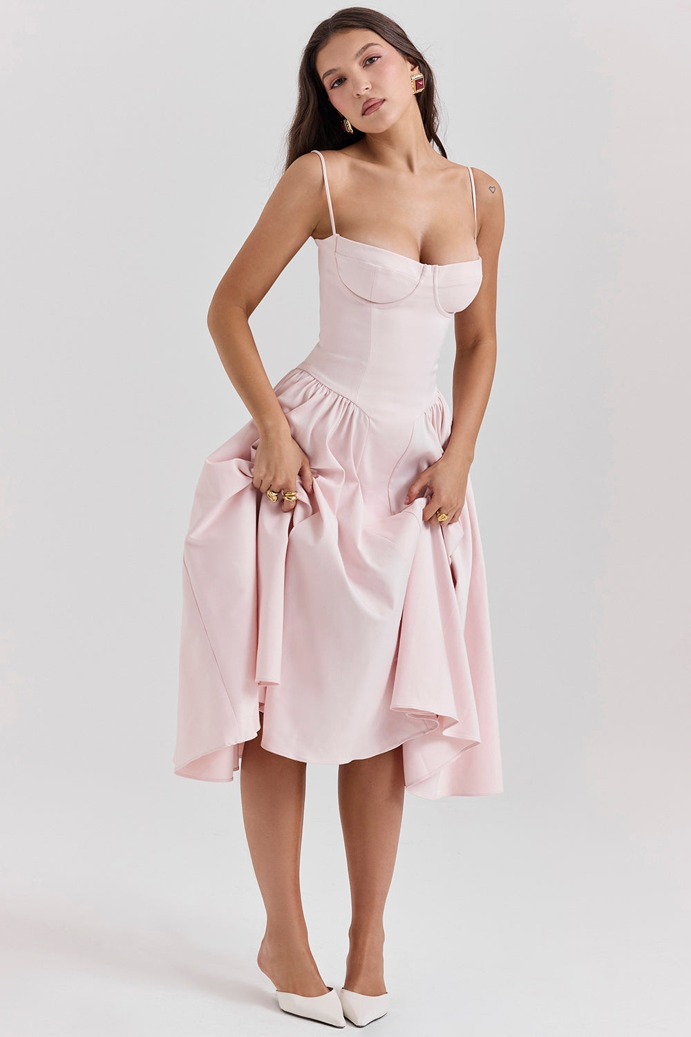 Celine | Sukienka Midi z Gorsetem