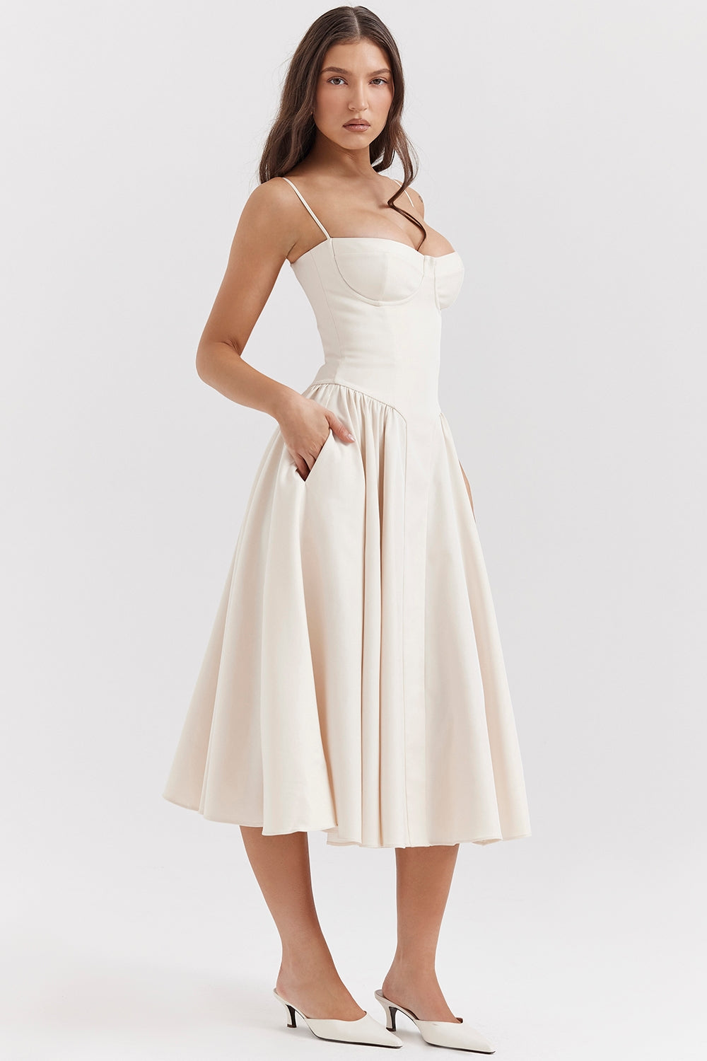 Celine | Sukienka Midi z Gorsetem