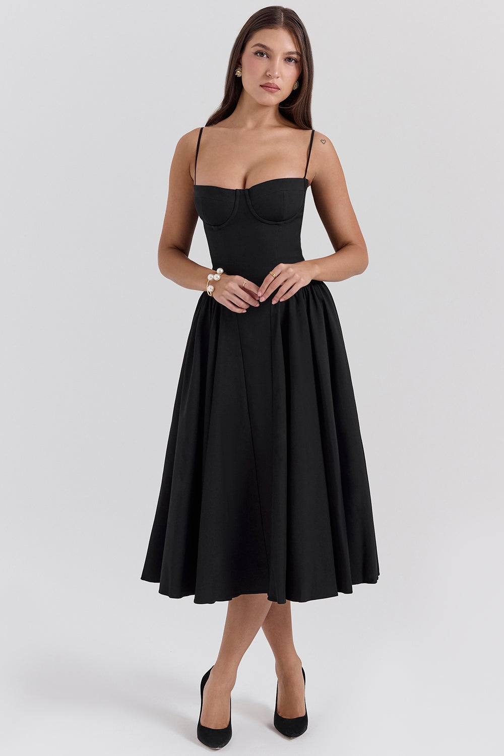 Celine | Sukienka Midi z Gorsetem