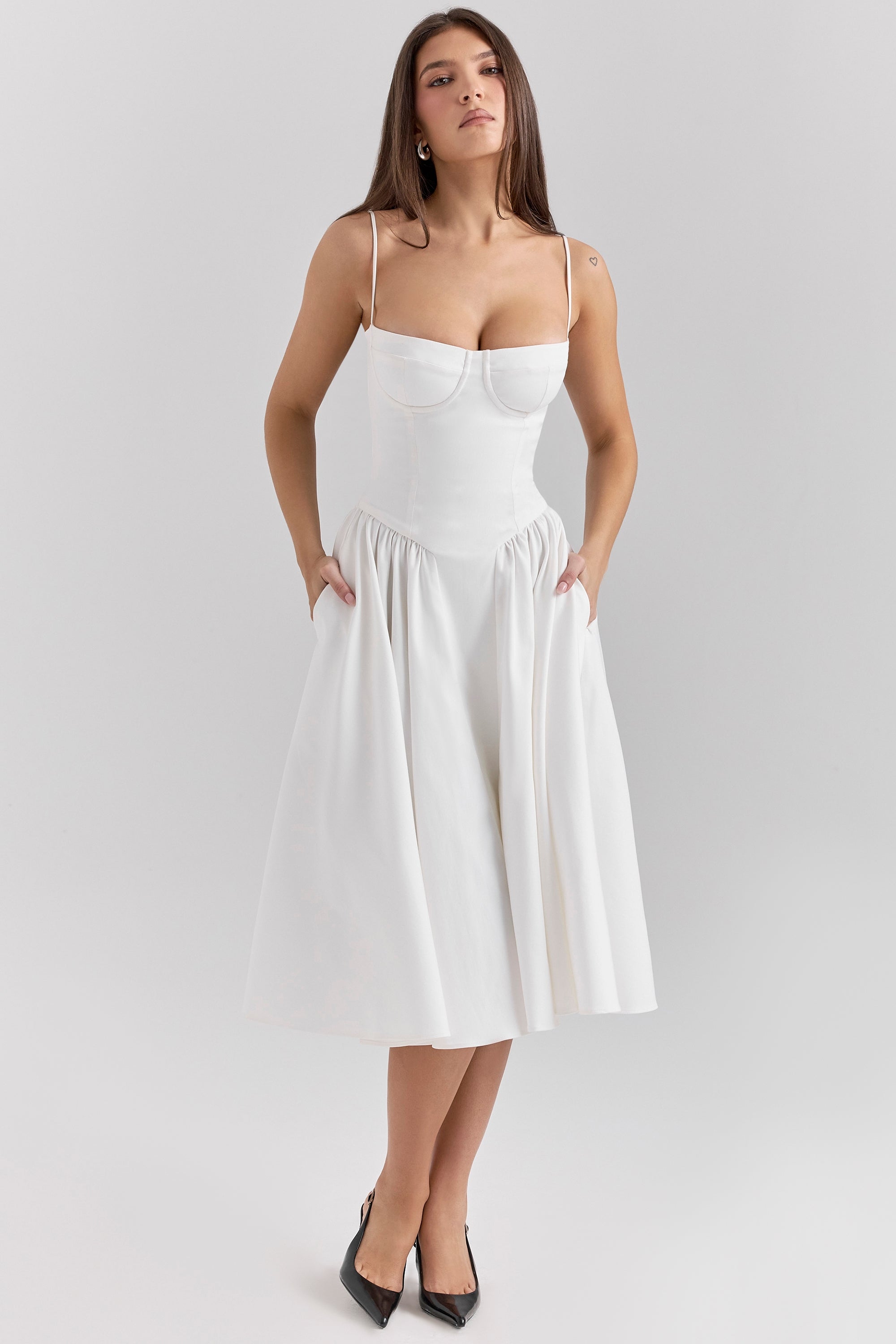 Celine | Sukienka Midi z Gorsetem