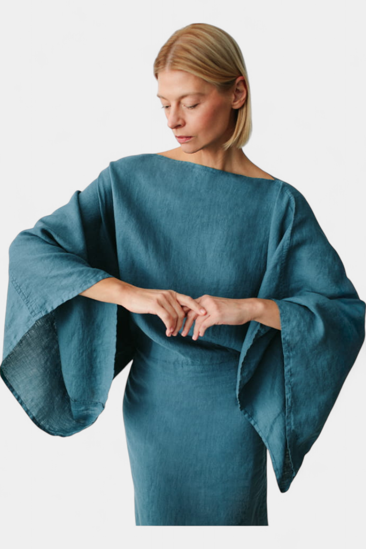 Kamilia Sukienka Kimono w Kolorze Karmazynowym