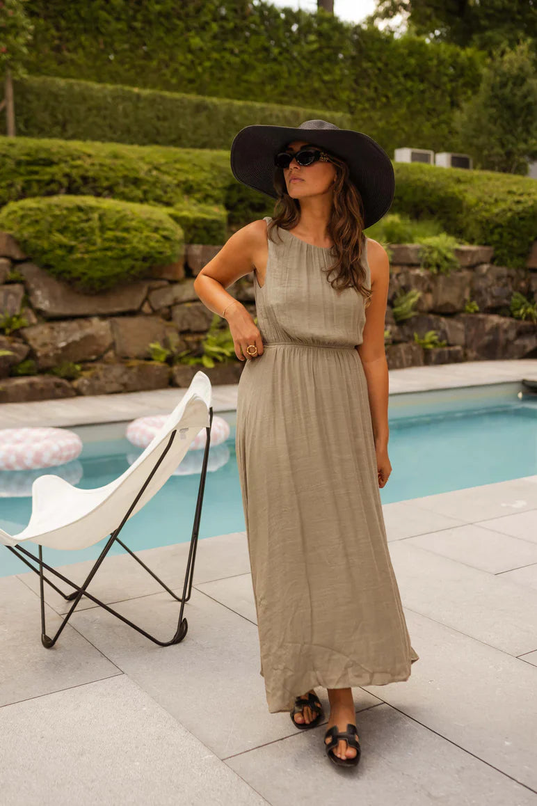 Sarah | Letnia sukienka w eleganckim khaki