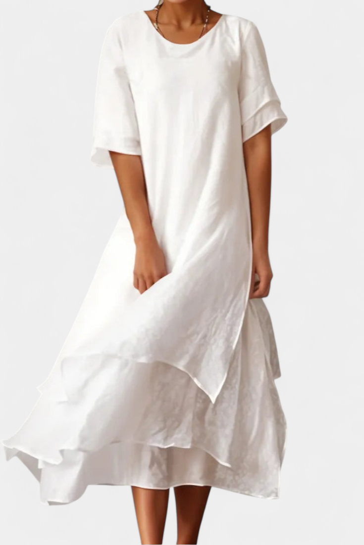 Elegancka Sukienka Maxi Eloise w Warstwach
