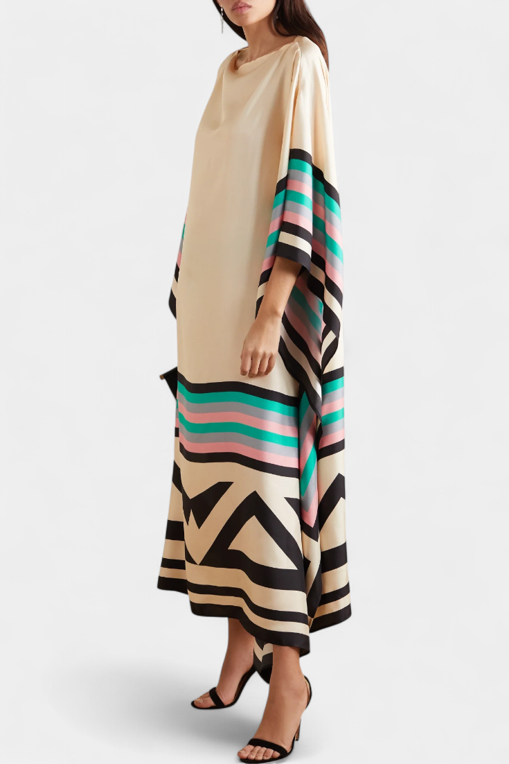 Elenora Kaftan Geometryczny o Szerokim Kroju
