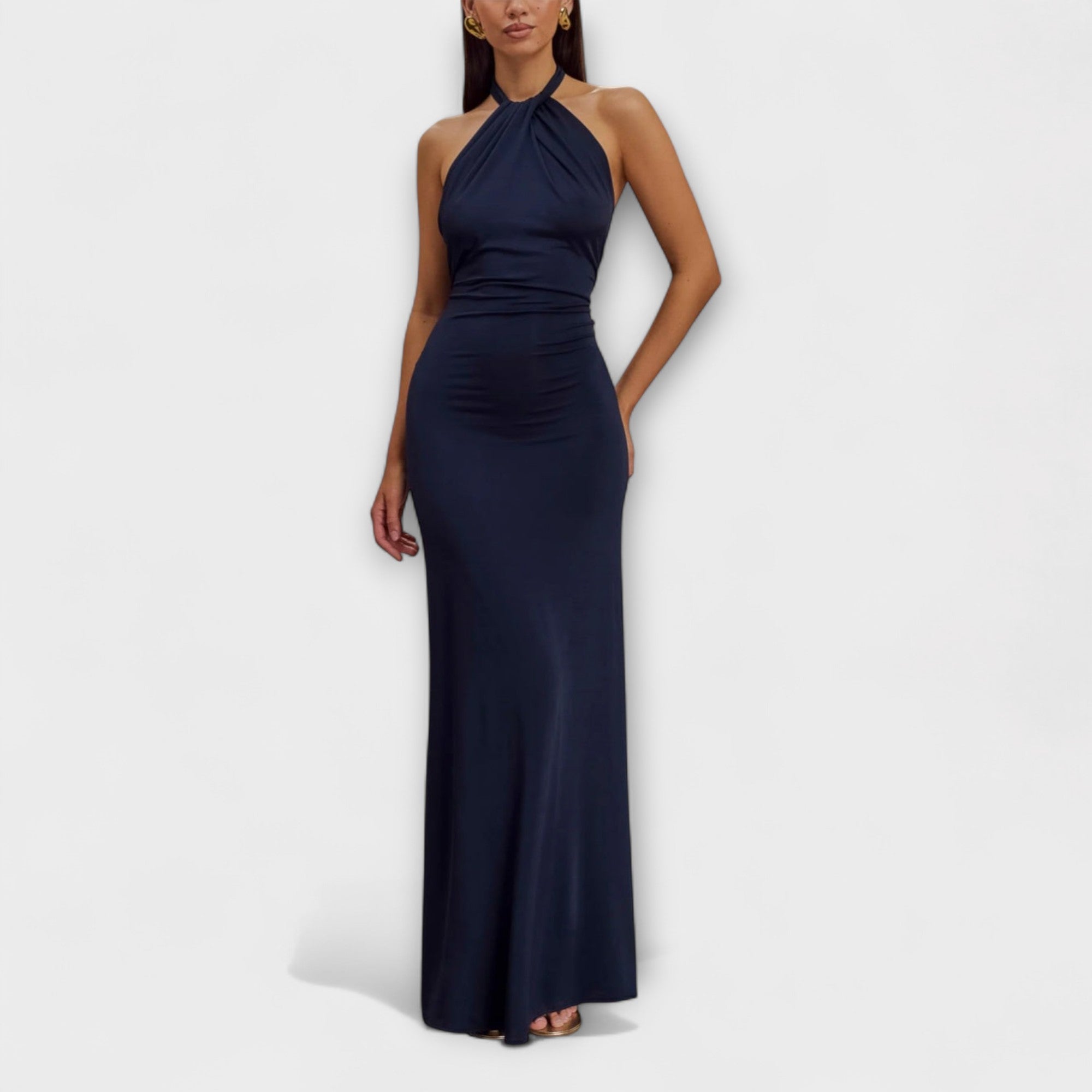 Laguna | Maxi Slinky Sukienka z Dekoltem Halter