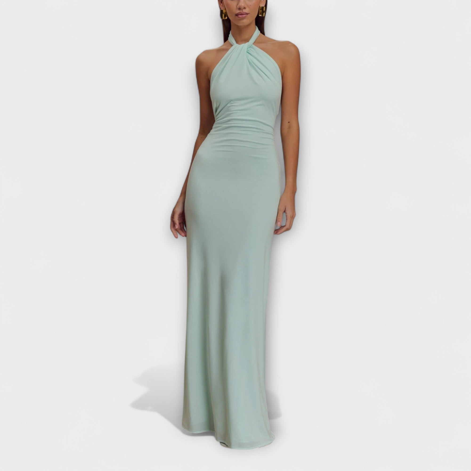 Laguna | Maxi Slinky Sukienka z Dekoltem Halter
