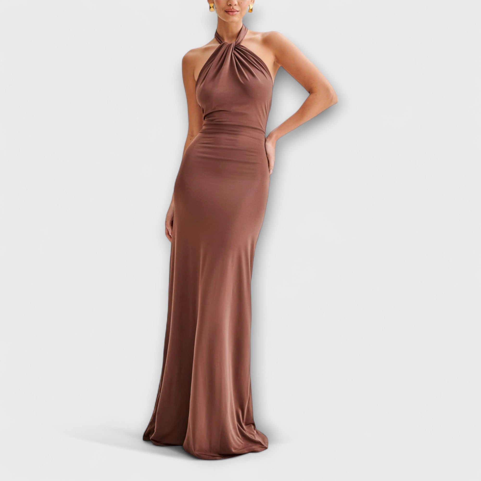 Laguna | Maxi Slinky Sukienka z Dekoltem Halter