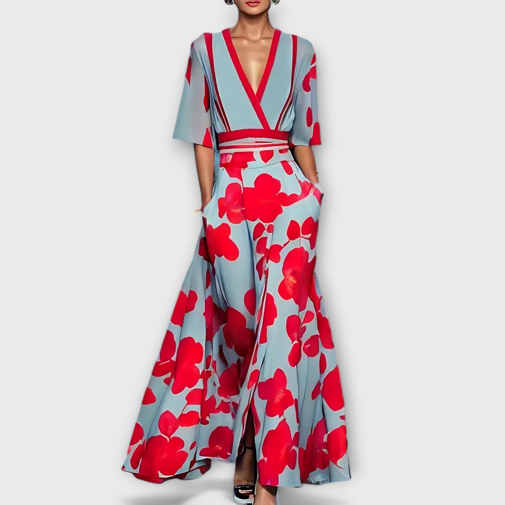 Vittoria | Elegancka Sukienka Tubowa w Kwiaty