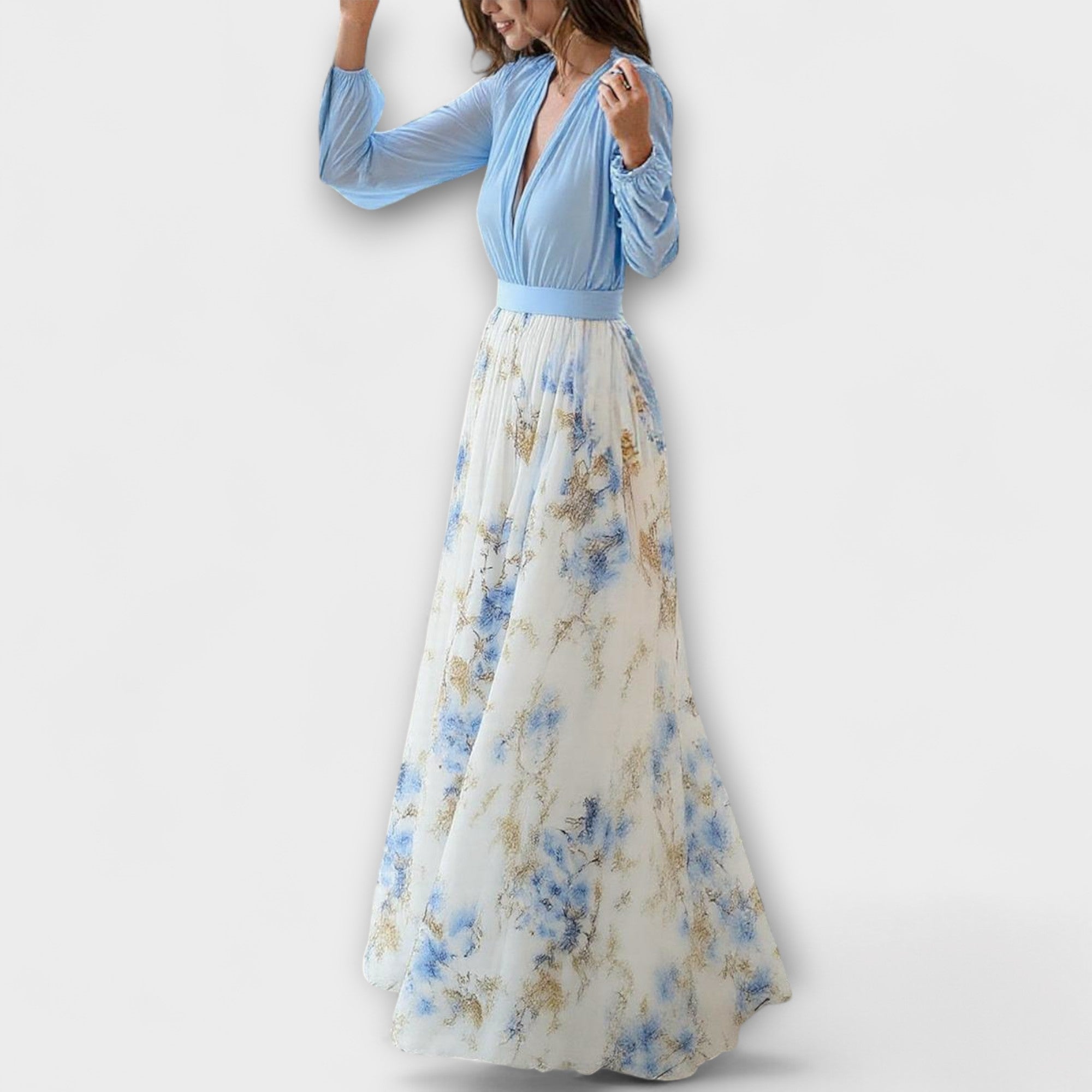 Giulia | Sukienka Maxy z Kwiatami