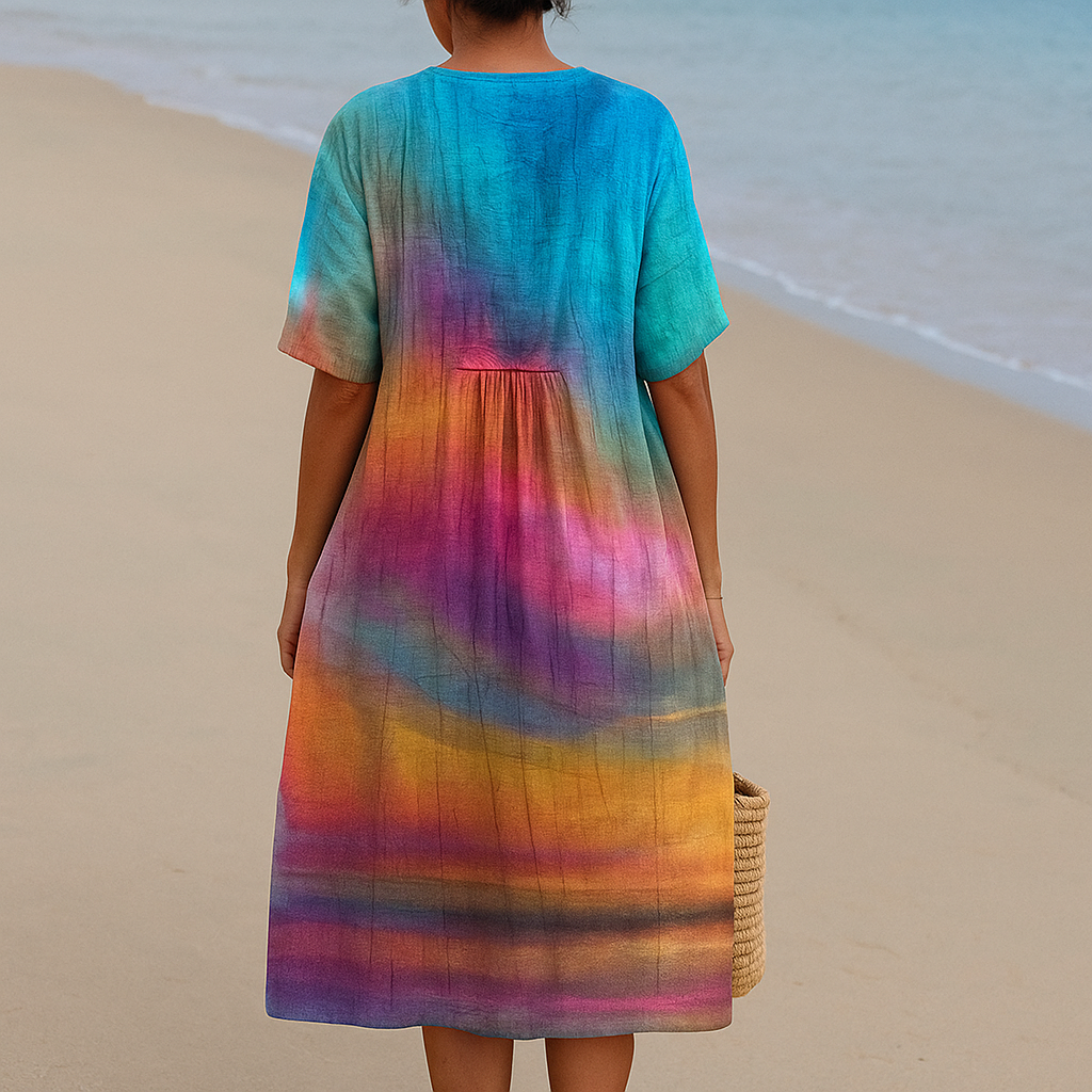 SOLÈNE | Sukienka tie-dye zachód słońca