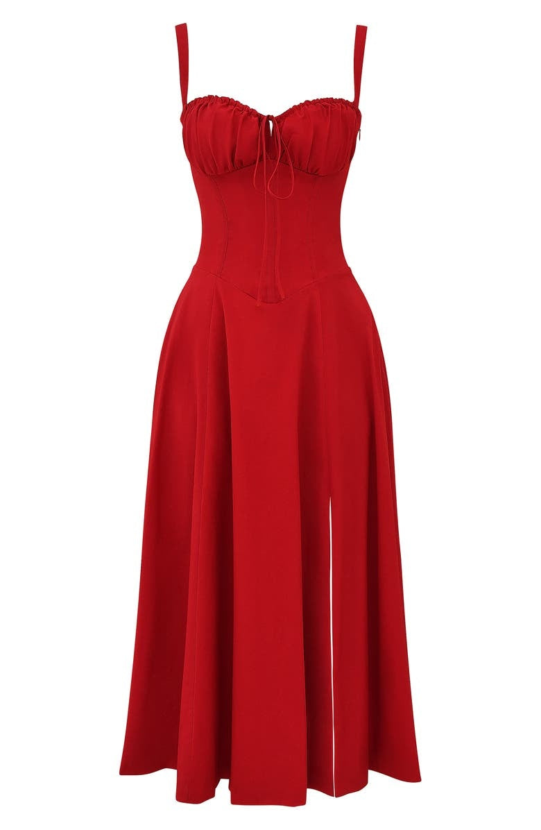 Kwiatowa sukienka bustier z formowaniem w talii