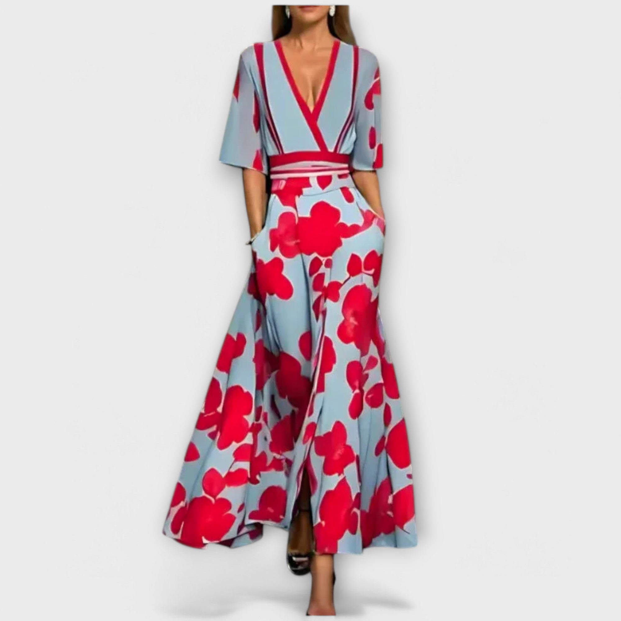 Vittoria | Elegancka Sukienka Tubowa w Kwiaty