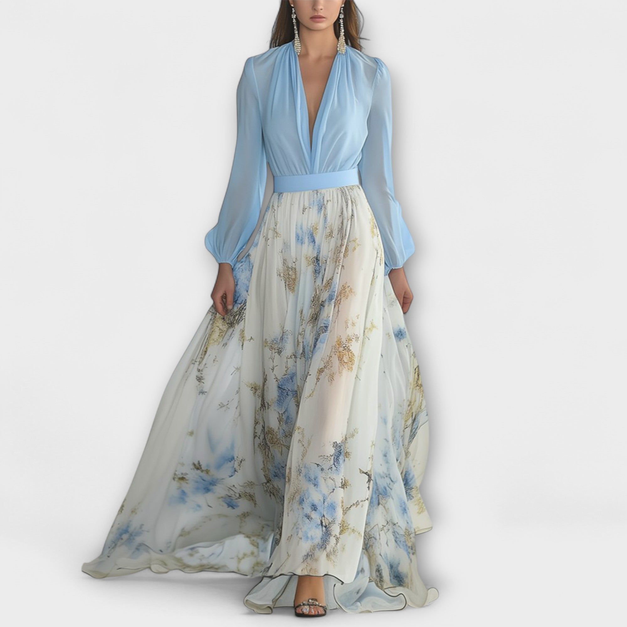 Giulia | Sukienka Maxy z Kwiatami