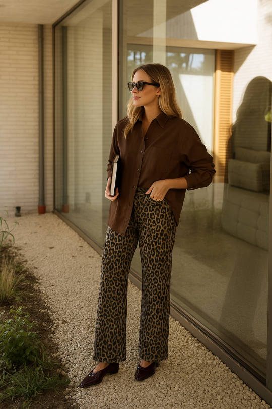 NADINE | SPODNIE Z LEOPARDZIM WZOREM