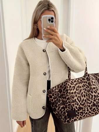 Lillia | Fleece'owa kurtka z guzikami
