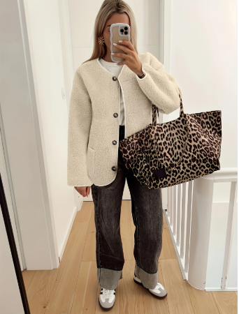 Lillia | Fleece'owa kurtka z guzikami