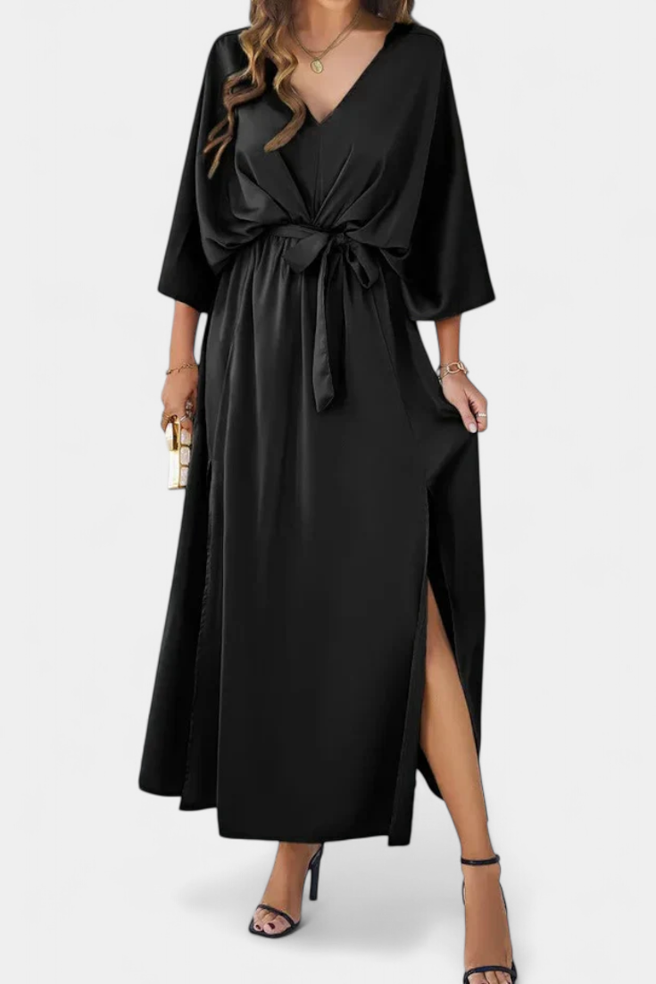 Sukienka Milly Elegancka z Rozcięciem i Kokardą