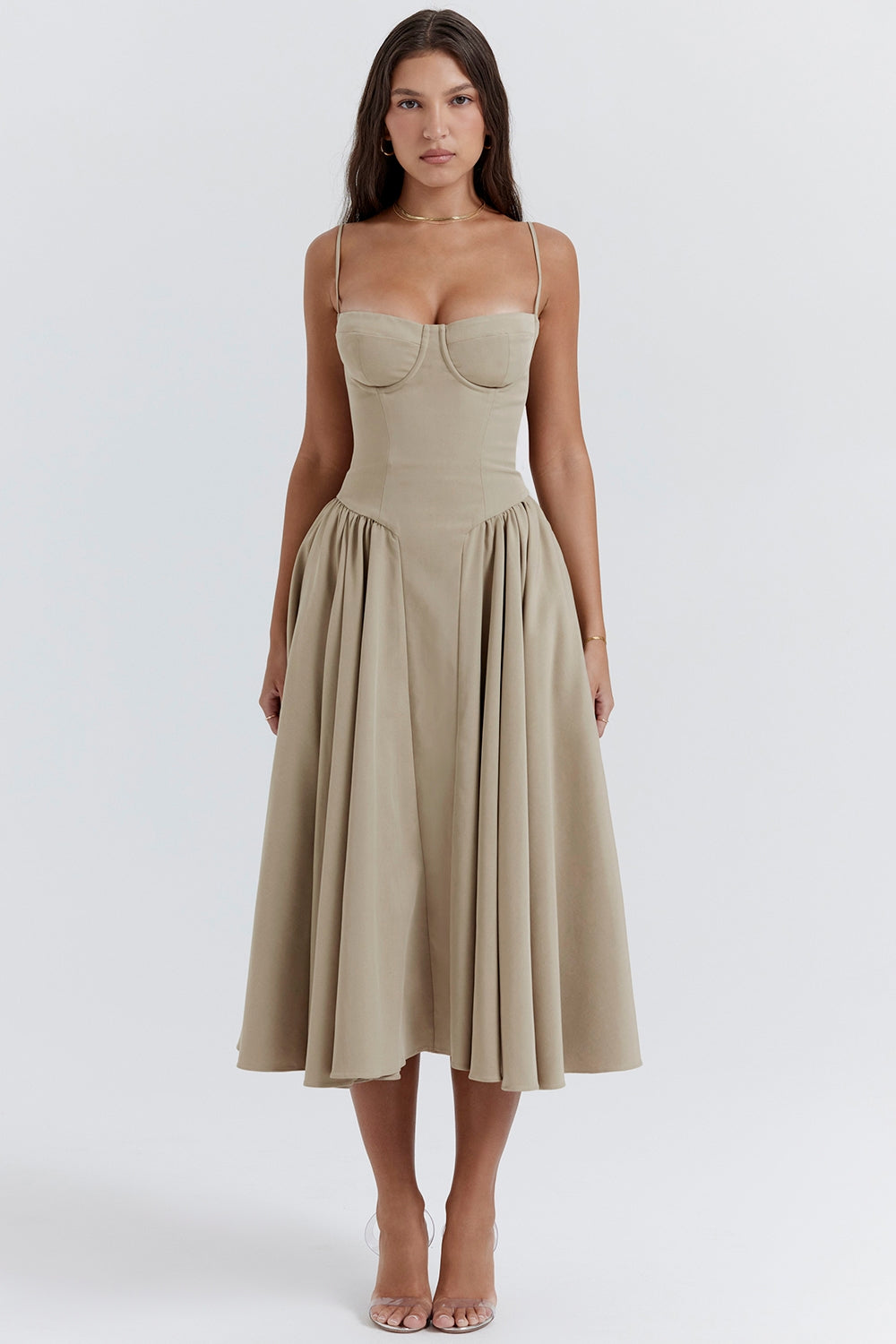 Celine | Sukienka Midi z Gorsetem