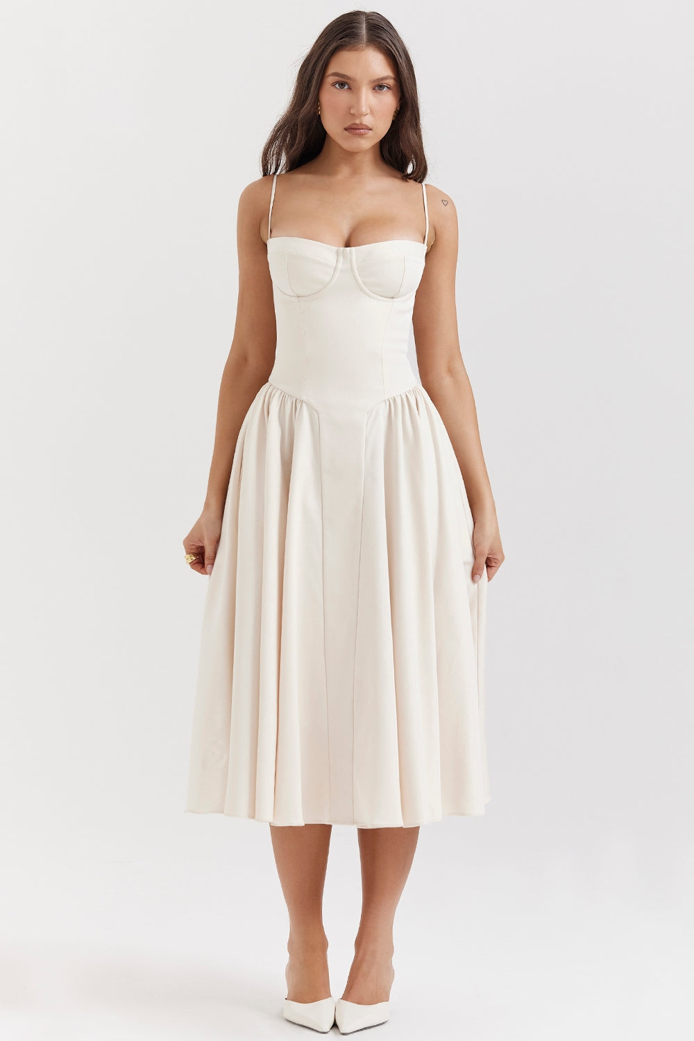 Celine | Sukienka Midi z Gorsetem