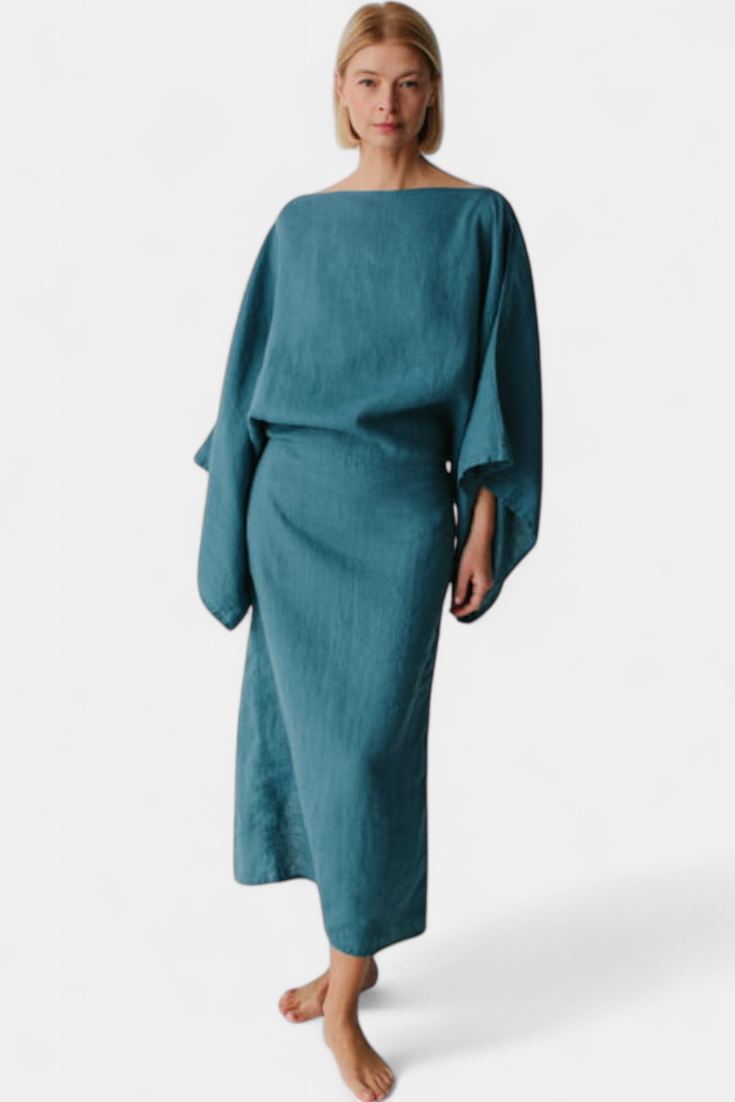Kamilia Sukienka Kimono w Kolorze Karmazynowym