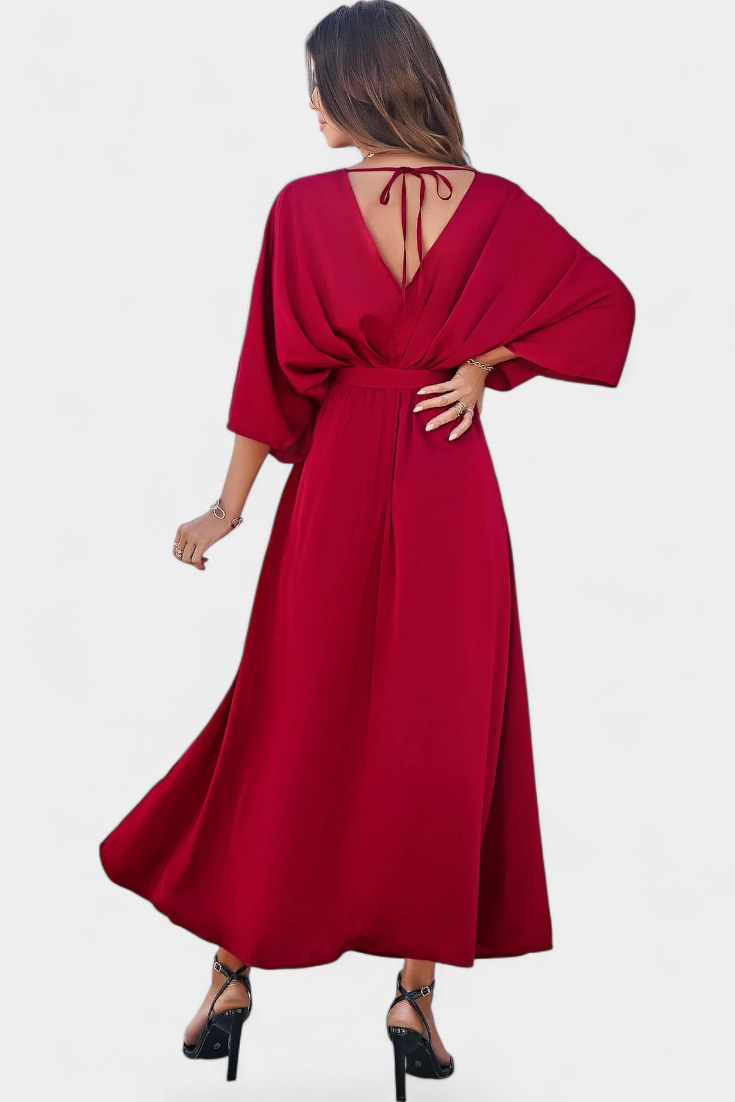 Sukienka Milly Elegancka z Rozcięciem i Kokardą